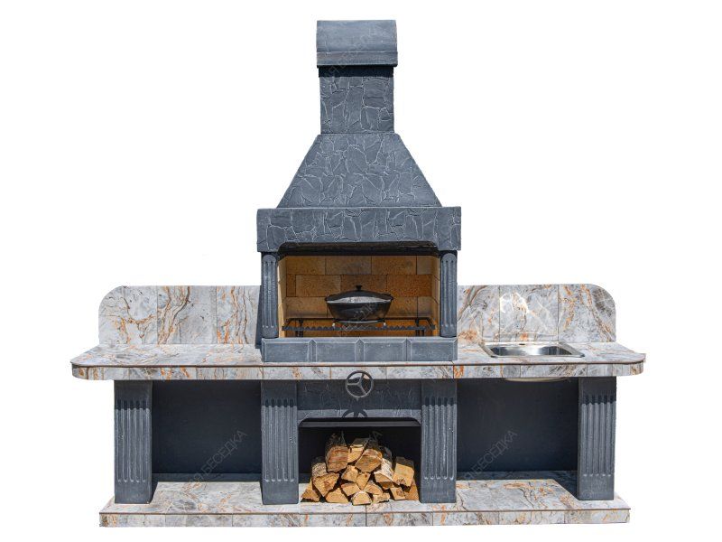 Печь № 16 — Печь барбекю с двумя рабочими столами (или мойкой)