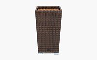 Кашпо для цветов плетеное из искусственного ротанга, цвет коричневый