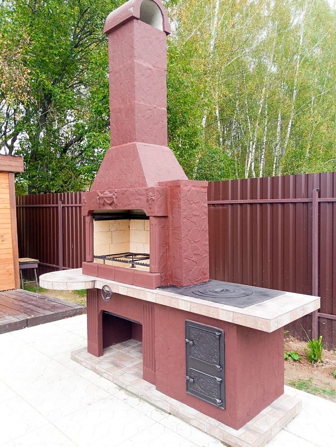 Печь № 20 — Печь барбекю с печью под казан (Большая топка)