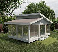 Застекленная утепленная беседка ЛИДЕР 5,3х7,3