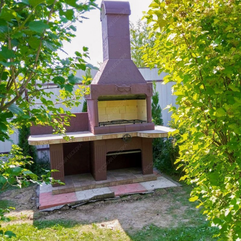 Печь № 14 — Печь барбекю с широкой топкой и рабочим столом (или мойкой)