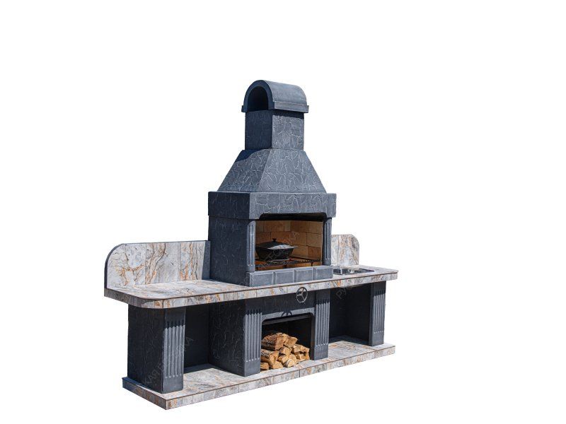 Печь № 16 — Печь барбекю с двумя рабочими столами (или мойкой)