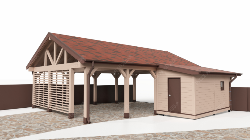 Навес для автомобилей с хозблоком САНРЕМО