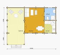 Дачный дом из мини бруса ДЛ-30