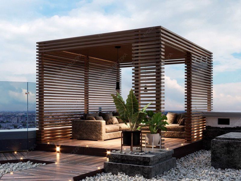 Современная беседка ГОРИЗОНТ