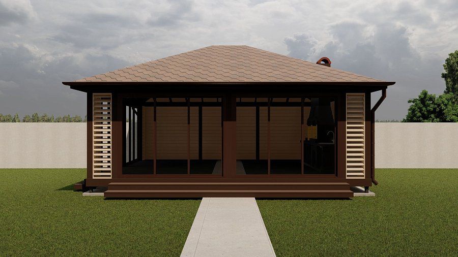 Застекленная беседка БАЛТИКА 7х6