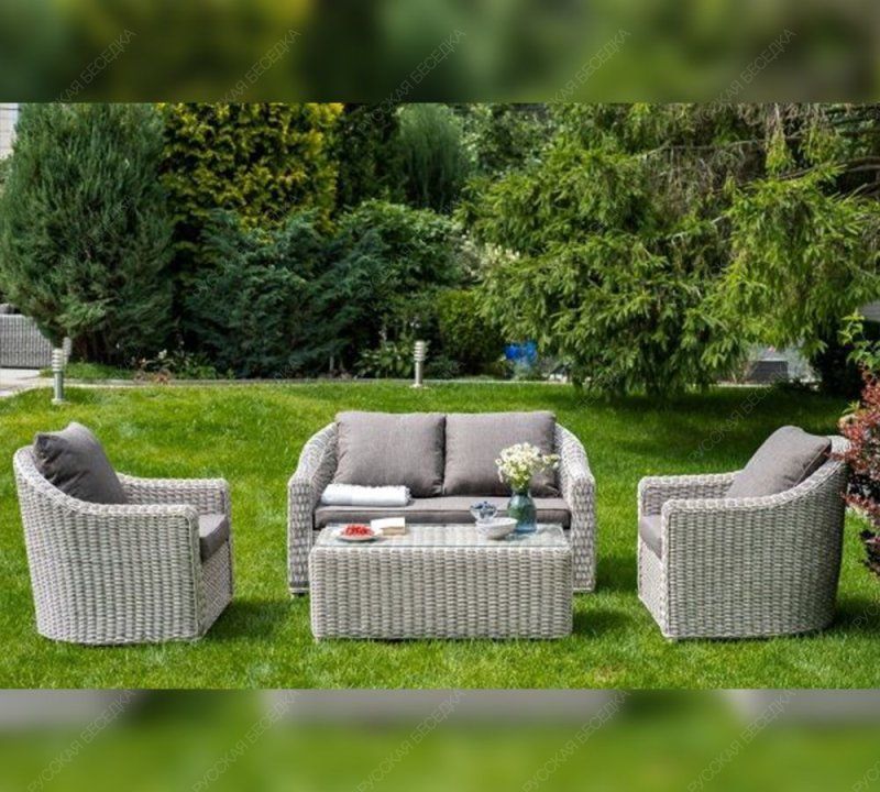 Зона 6 Кон Панна лаунж-зона из искусственного ротанга, цвет бежевый