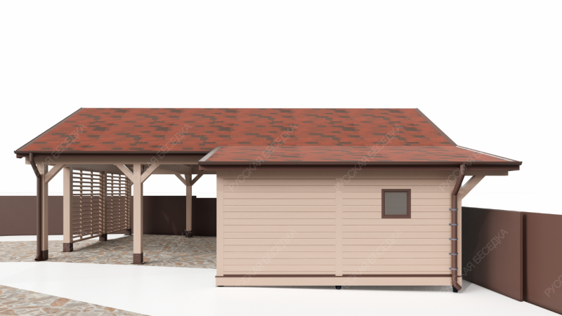 Навес для автомобилей с хозблоком САНРЕМО