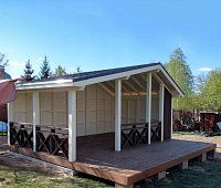 Прямоугольная беседка ПРИТЯЖЕНИЕ С ТЕРРАСОЙ