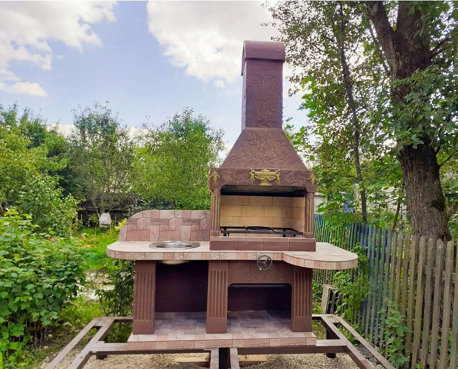Печь № 14 — Печь барбекю с широкой топкой и рабочим столом (или мойкой)