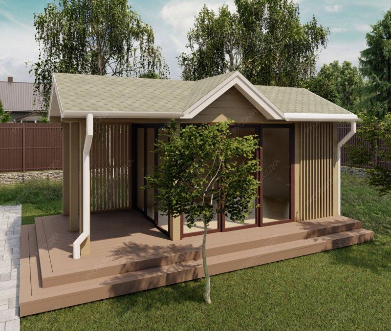 Закрытая беседка ШАЛЕ 2 3х6