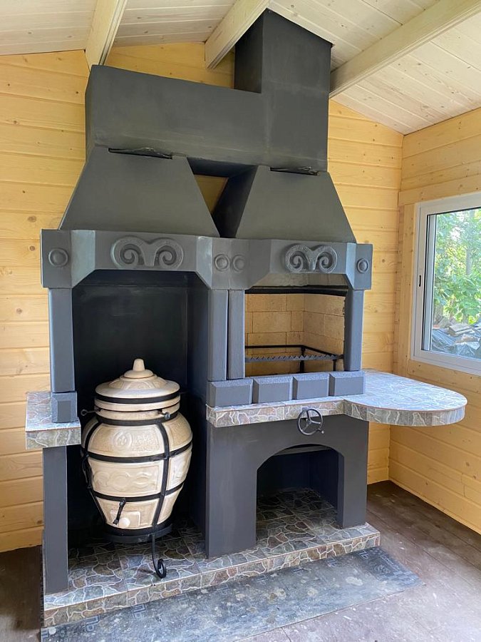 Печь № 23 — Печь барбекю c модулем под тандыр