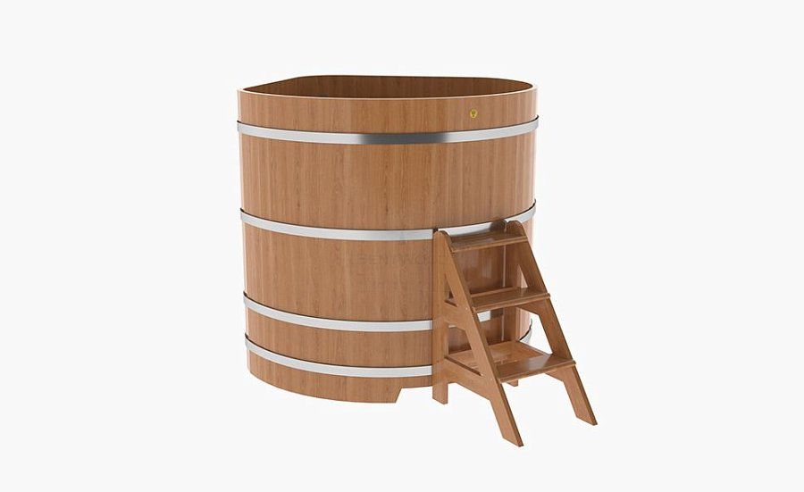 Купель угловая 1,37Х1,37 из дуба, высота 1400