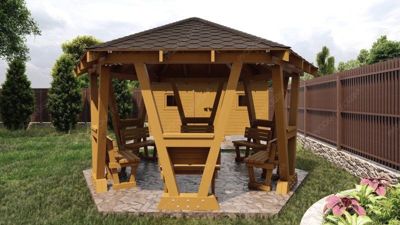 Шестигранная беседка Терра