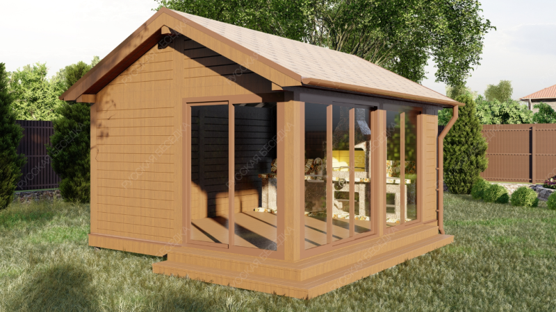 Закрытая беседка Артель 4х5